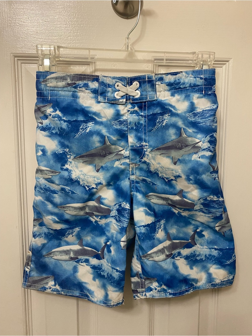 OLD NAVY Boys’ Shark Swim Shorts, Size 8/M